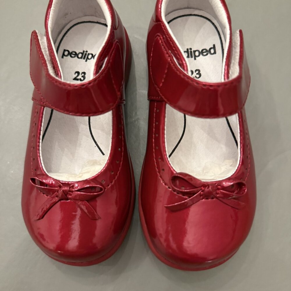 pediped isabella red patent shoes